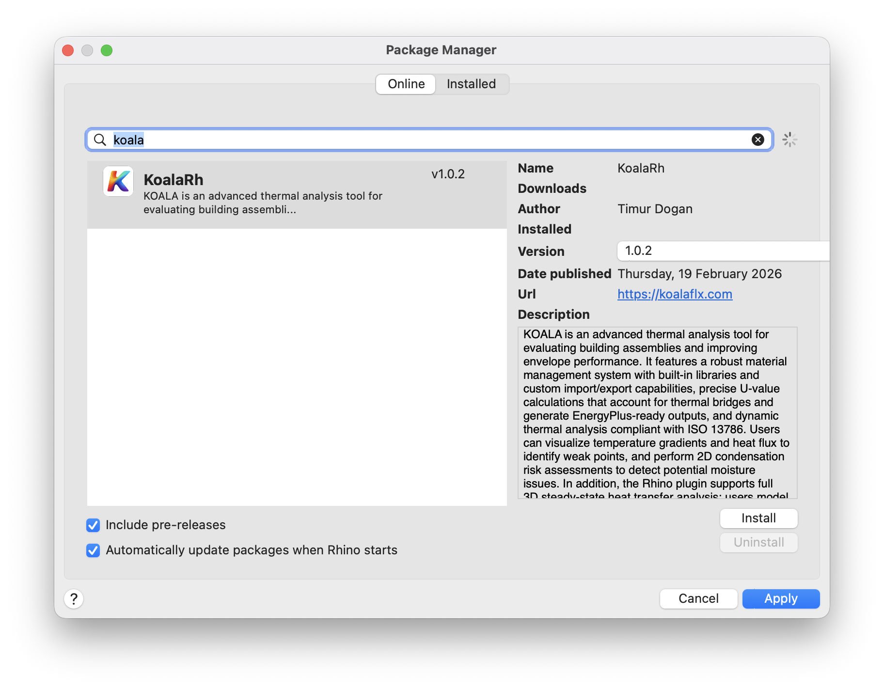Rhino Package Manager